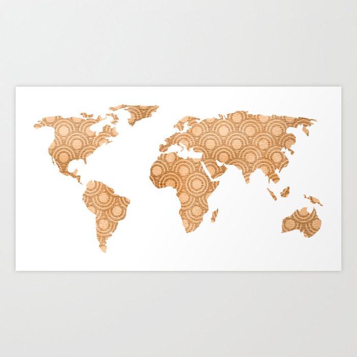 Copper Bronze Br Foil World Map Design Art Print By Mapmaker Copper Bronze Br Foil World Map Design Art Print By Mapmaker