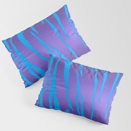 Metallic Tiger Stripes Purple Blue Pillow Sham