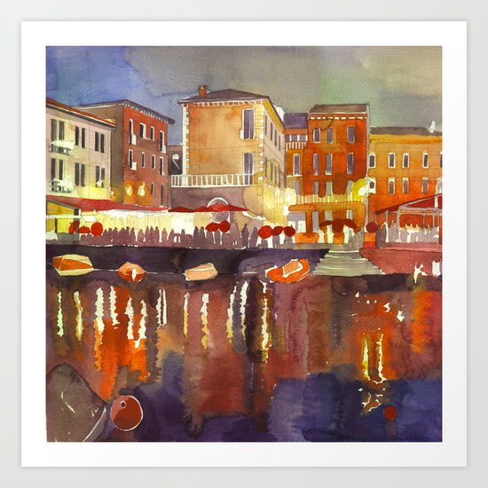 Night in Venice part 2 Art Print
