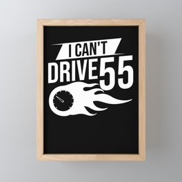 Speed Limit Sign Race Car Racer Street Racing Framed Mini Art Print