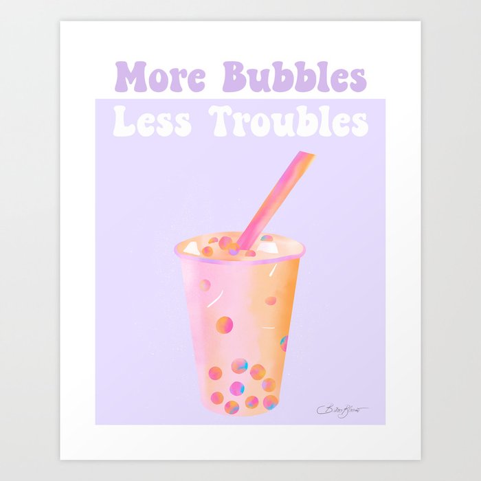 Bubble Tea Boba Tea Pastel Art Print