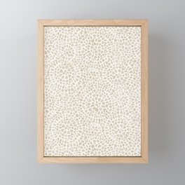 Watercolor abstract dotted circles neutral beige Framed Mini Art Print