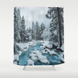 Blue Winter in Yosemite Shower Curtain