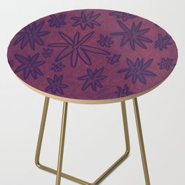 Abstract Flowers in Cherry Side Table