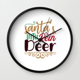 Santa's Little Pure Deer Wall Clock