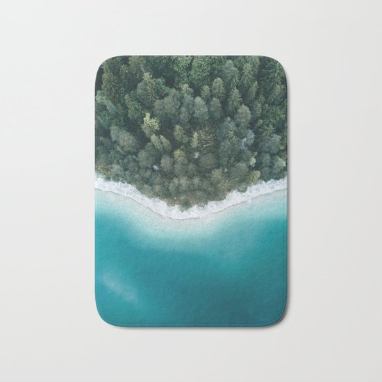 Green and Blue Symmetry - Landscape Photography Bath Mat