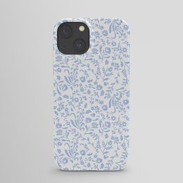 Ditsy Toile Floral Blue and White iPhone Case