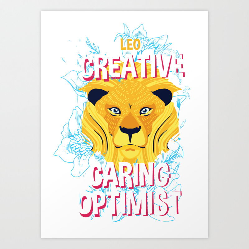 Leo Zodiac Horoscope Lion Spirit Animal Art Print