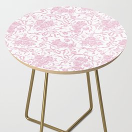 Vintage blush pink white bow floral polka dots Side Table