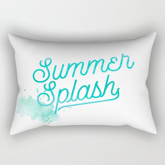 Summer splash- Typography - Holiday Beach Maritime Fun Water Rectangular Pillow