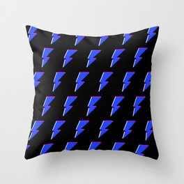 3D Power Symbol Pattern - Blue Throw Pillow