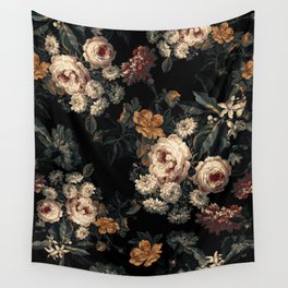 Midnight Garden XIV Wall Tapestry | Flowers, Curated, Flora, Midnight, Night, Painting, Tropic, Jungle, Exotic, Leaf 