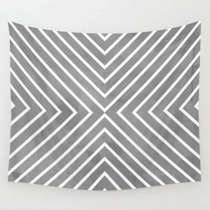 Stripes in Grey Wall Tapestry