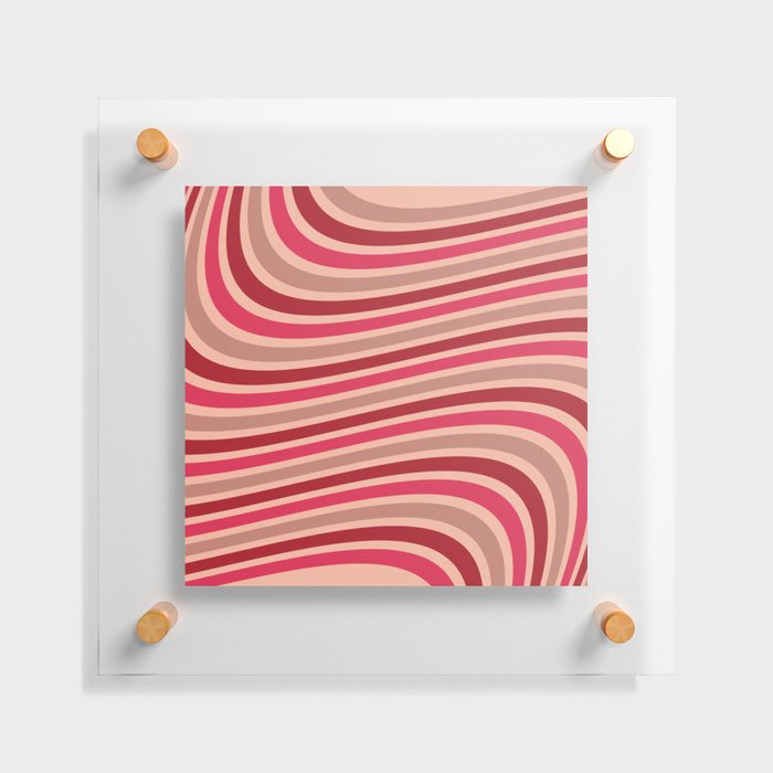 Deep Reds Retro Swirl Pattern  Floating Acrylic Print