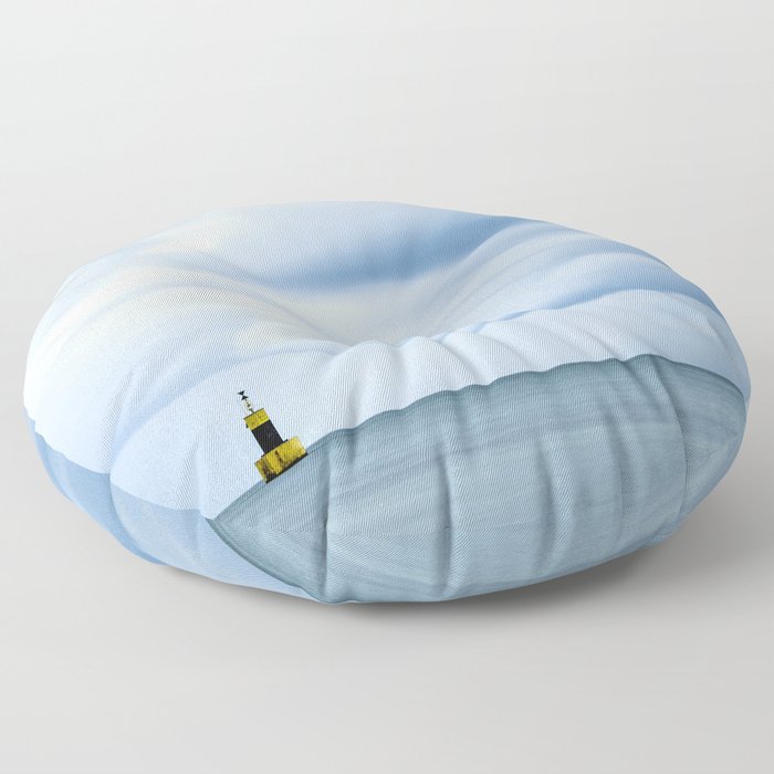 Sea, Lighthouse & Stormy clouds Floor Pillow