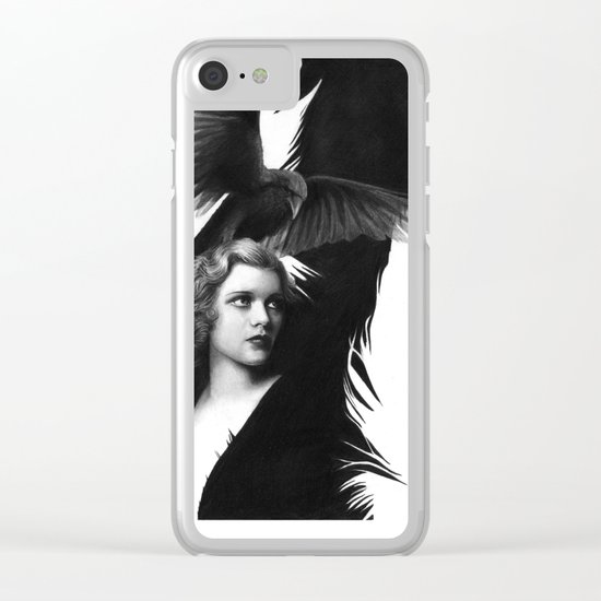 Lady and the Raven Clear iPhone Case