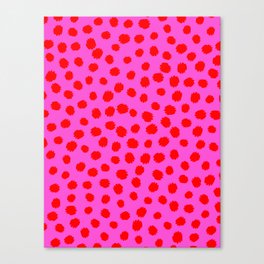 Keep me Wild Animal Print - Pink with Red Spots Canvas Print