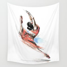 Expressive Ballet Dance Drawing Wall Tapestry