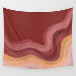 Terracotta wave Wall Tapestry