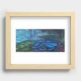 Toad & Octopode in the Stormy Sea Recessed Framed Print