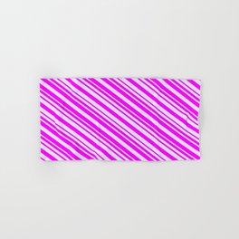 [ Thumbnail: Fuchsia and Lavender Colored Stripes/Lines Pattern Hand & Bath Towel ]