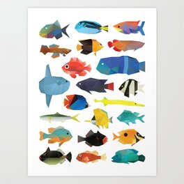 Tropical Fish chart Art Print