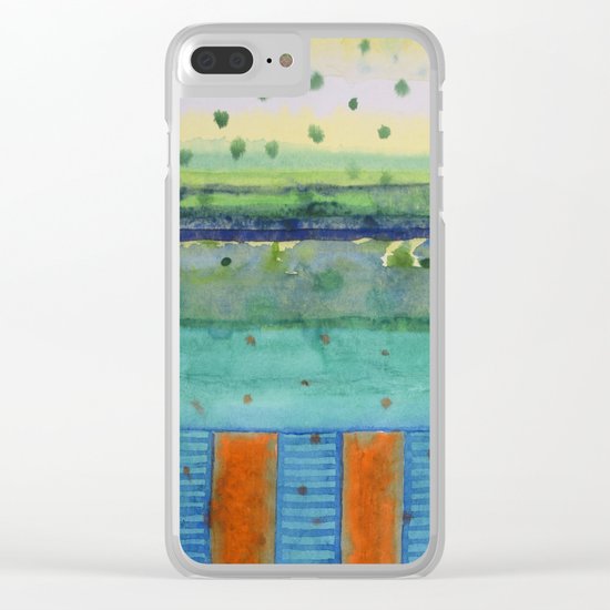 Orange Posts With Landscape Clear iPhone Case