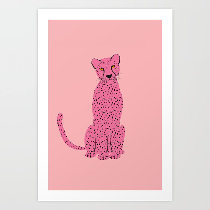 Preppy Aesthetic - Cute Pink Cheetah Art Print by Aesthetic by SB
