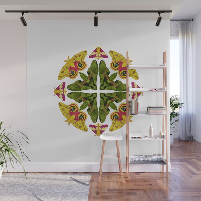 Moth Mandala Wall Mural