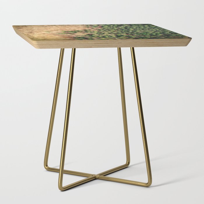 Aerial view of spruce forest landscape Side Table