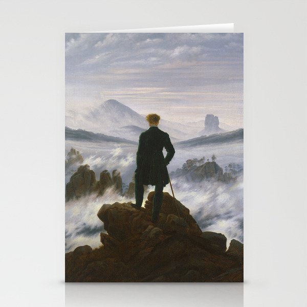 "Wanderer above the Sea of Fog" ("Der Wanderer über dem Nebelmeer") by Caspar David Friedrich, circa 1817  Stationery Cards