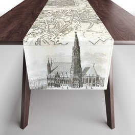 Plan of Vienna - 1844 Vintage pictorial map Table Runner