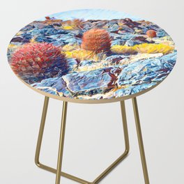 Happy Cacti Desert Painting Side Table