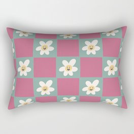 Happy Spring of Flowers - Magenta and Teal Pop Rectangular Pillow
