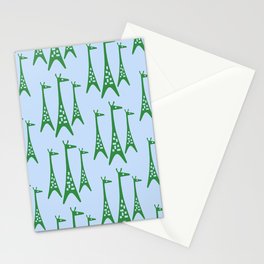 Blue and Green Giraffe Stationery Card