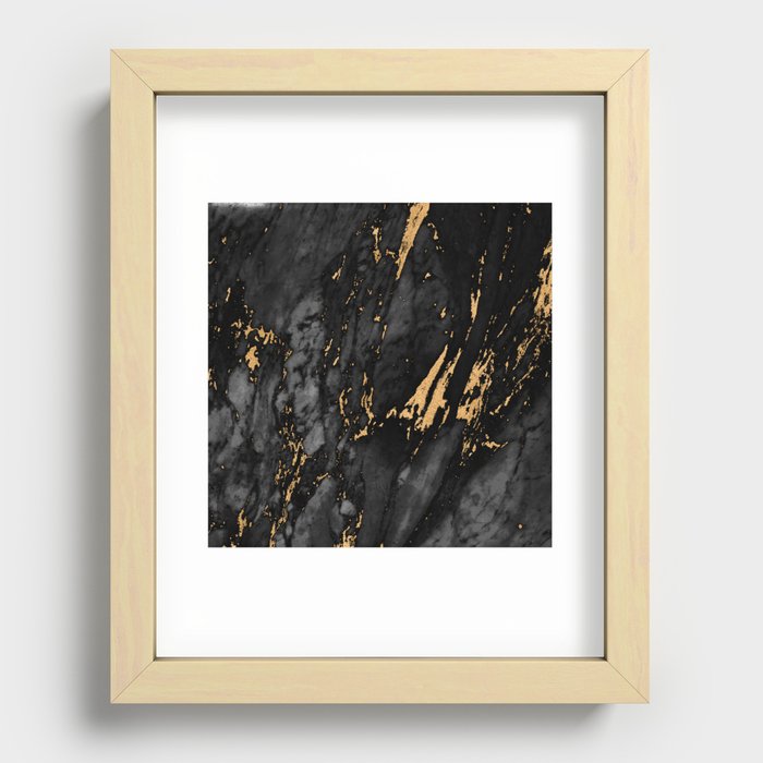 Amazing Gold Marble Design Recessed Framed Print