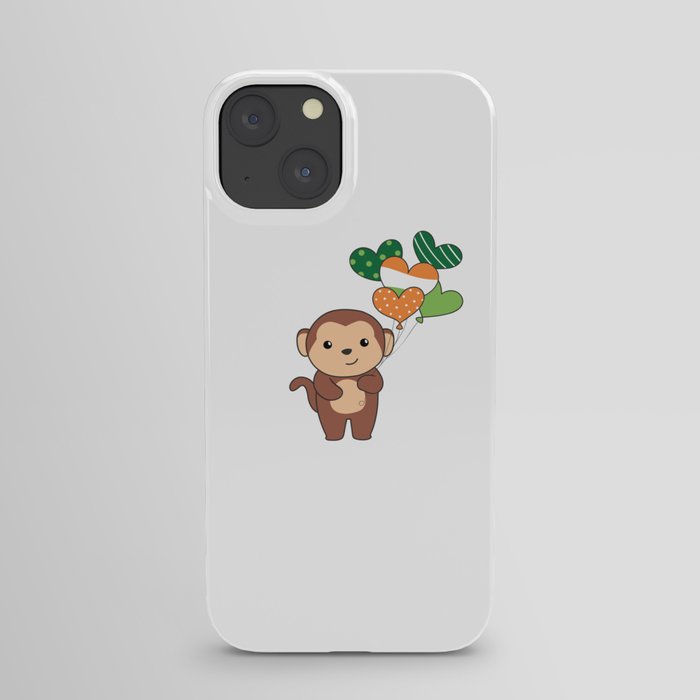 Monkey With Ireland Balloons Cute Animals iPhone Case