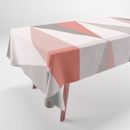 MidCentury Modern Triangles Salmon Pink Tablecloth