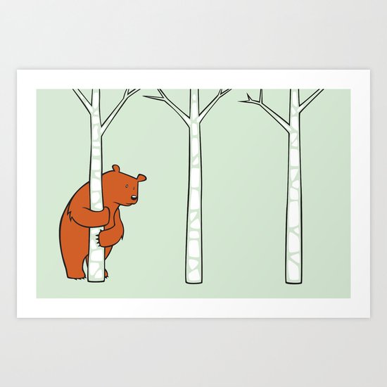 Shy Bear Art Print