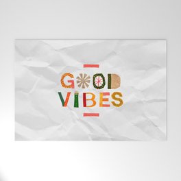 Good Vibes paper collage. Summer gifts. Welcome Mat