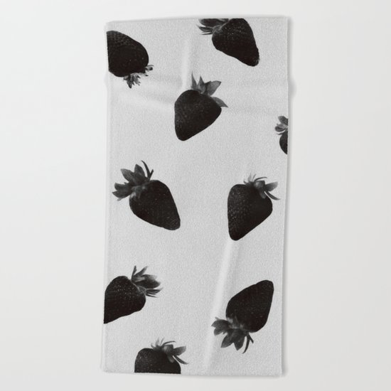 black strawberries Beach Towel