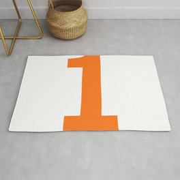 Number 1 (Orange & White) Area & Throw Rug
