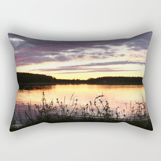 Sunset By The Lake Rectangular Pillow