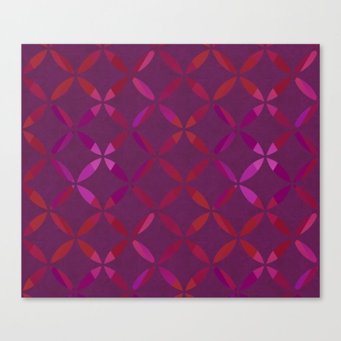 Fancy red and pink circle pattern Canvas Print