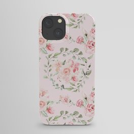 Rose Blush Watercolor Flower Pattern iPhone Case