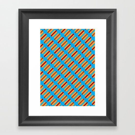 Pixel Hot Dogs Framed Art Print
