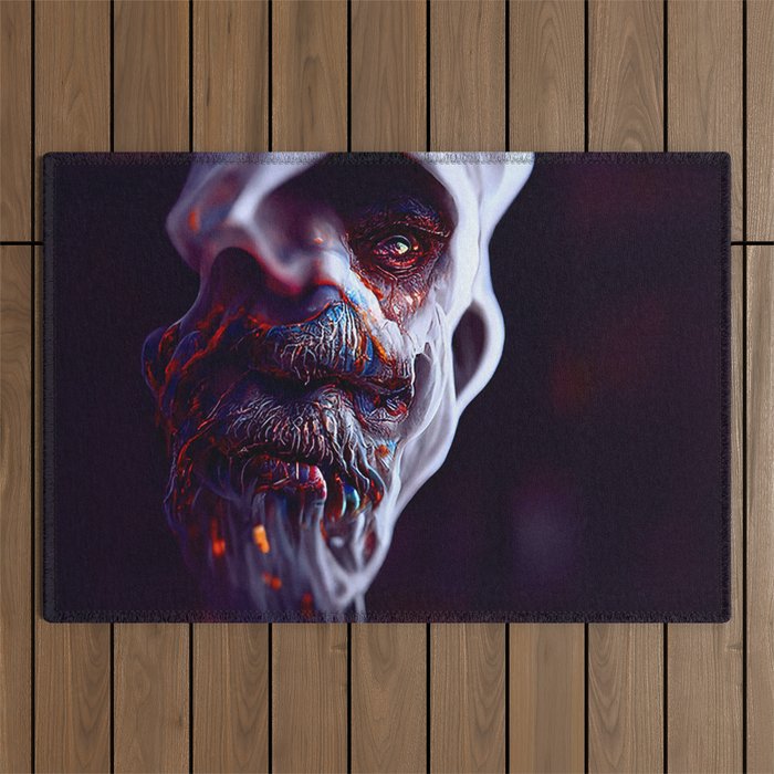 Scary ghost face #2 | AI fantasy art Outdoor Rug