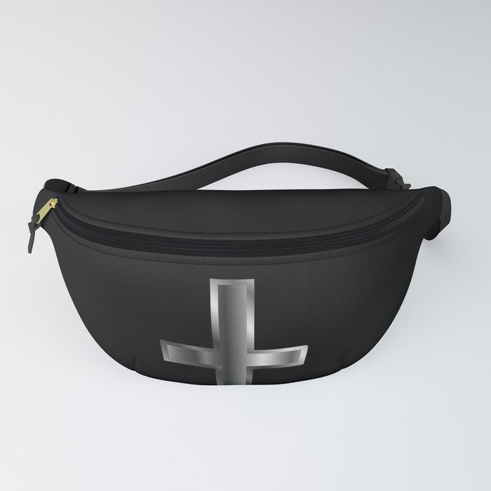 An inverted cross- The Cross of Saint Peter used as an anti-Christian and Satanist symbol. Fanny Pack