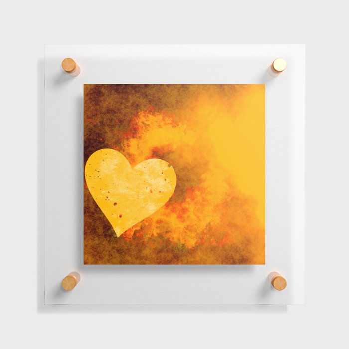Yellow Heart Floating Acrylic Print