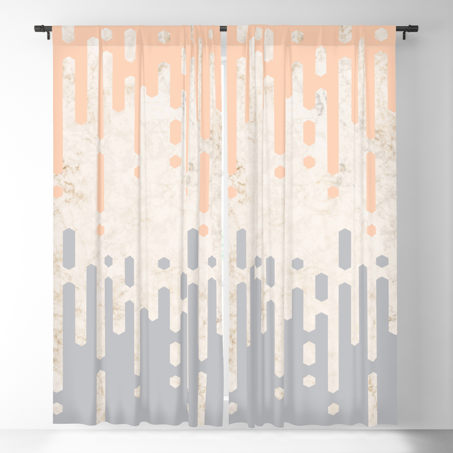 Peach And Grey Shower Curtain Free, Peach And Grey Shower Curtain